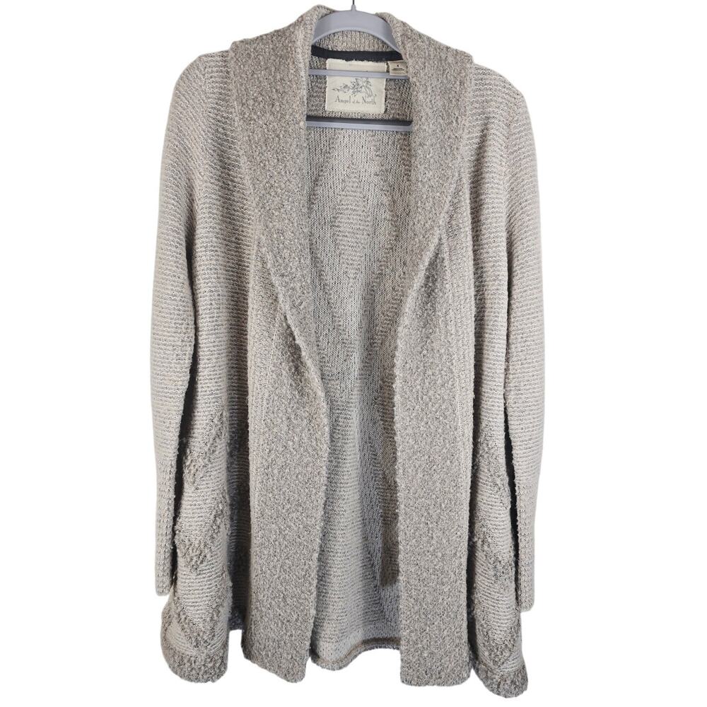 Anthropologie Angel Of The North Wool Blend Tight Knit Open Cardigan Womens M